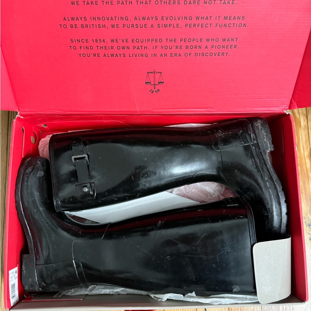 Hunter Refined Tall Rain Boot - Wide Calf Black